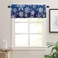 thumbnail image 7 of Christmas Snowflowers Kitchen Curtains and Valances Set, Winter White Blue Retro Decoration Rod Pocket Window Valance Window Curtain Panels for Living Room Bedroom Laundry, 27.5x24in, 3 Pieces, 7 of 7