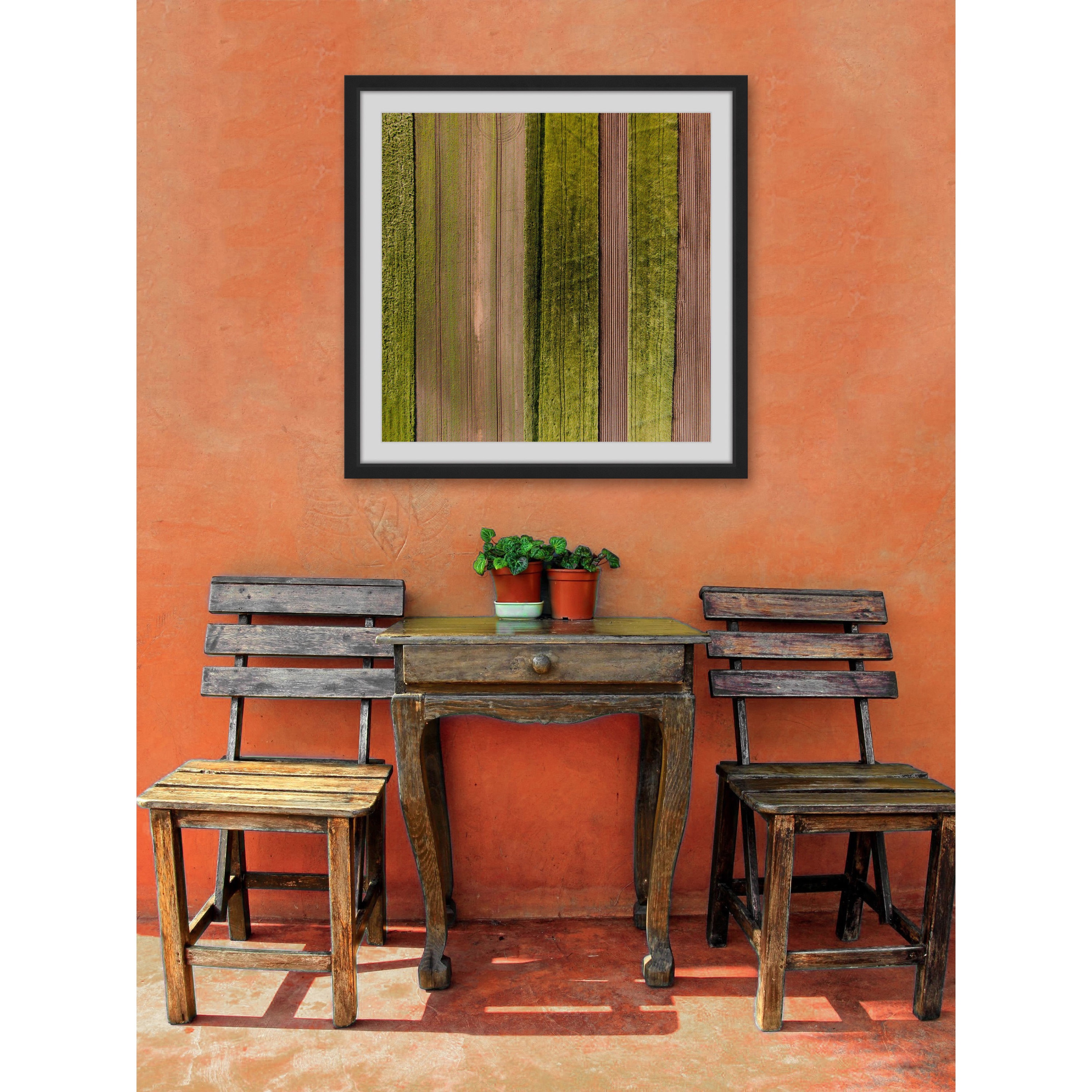 Marmont Hill "Crop Rows" By Karolis Janulis Framed Painting Art Print, 24.0" x 1.5"