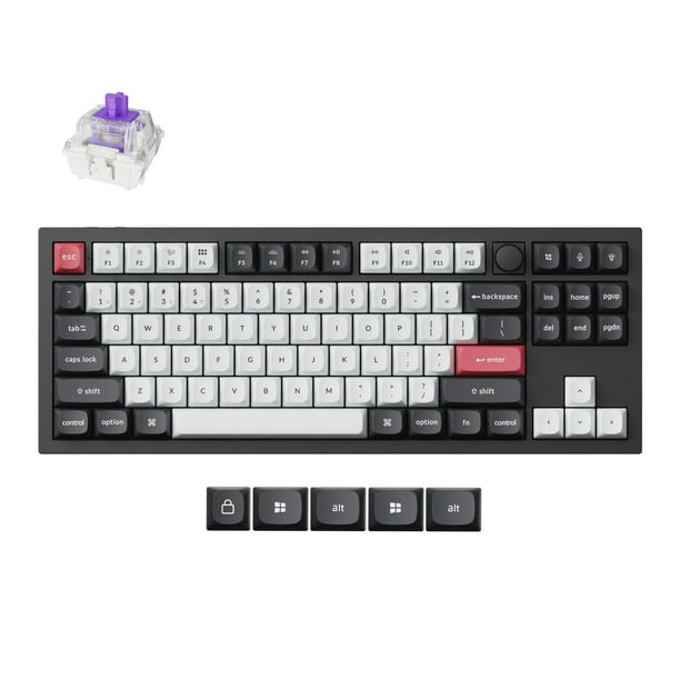 Teclado mecánico inalámbrico personalizado Keychron Q3 HE, 2,4 GHz/Bluetooth/con cable, QMK, disparador rápido, 80 % TKL, interruptores magnéticos Gateron RGB programables e intercambiables en calient