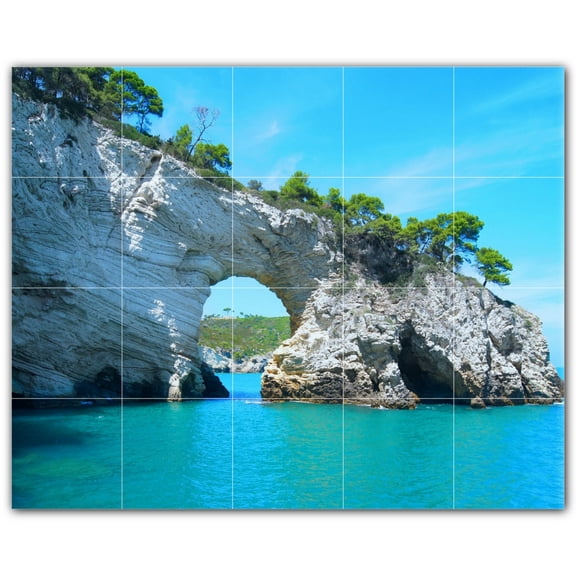 Picture-Tiles.com: Beach Ceramic Tile Wall Mural WAL500092-54L. 40"W x 32"H using (20) 8" x 8" Ceramic Tiles-Satin Finish