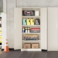 thumbnail image 2 of SOLAURA Metal Storage Office Cabinets with Locking Doors and Adjustable Shelves, 71 inch Tall Steel Storage Cabinet for Office, Home (Warm Gray), 2 of 8