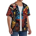 thumbnail image 2 of Rateoe World Map Of Digital Circuits Print Mens Front Pocket Hawaiian Shirts Casual Shirts Short Sleeve Button Down Beach Tropical Shirts-XX-Large, 2 of 5