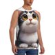 thumbnail image 2 of Balery Cute Cartoon Kitten Camisetas sin mangas para hombre, absorbe la humedad y protege contra el mal olor.-Small, 2 of 7