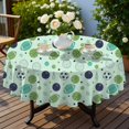 thumbnail image 4 of Football and Volleyball Lightgreen Pattern Round Tablecloth 70"x70", Wrinkle Resistant Wipeable Table Cover for Kitchen Dining Room Picnic Patio and Party, 4 of 6