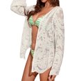 thumbnail image 3 of Xuanfei Women Cutout Long Sleeve Crochet Lace Cover Up Cardigan, 3 of 5
