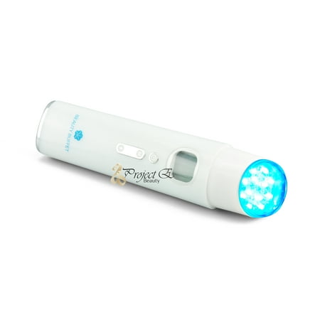 Wireless Portable Red Blue LED Light Photon Therapy Positive Negative Ion Ultrasound Ultrasonic Skin Firming Wrinkles Acne Removal Beauty