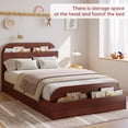 thumbnail image 5 of IdealHouse Twin XL Wooden Platform Bed Frame with Storage Headboard & Raised Footboard, No Box Spring Needed, Espresso, 5 of 6