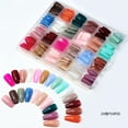 thumbnail image 1 of 24 colores uñas prensadas mate, uñas postizas, juego de uñas postizas acrílicas, uñas prensadas cortas cuadradas, uñas postizas pequeñas con punta meñique, 1 of 5