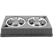 Angle View: Iconic Pet Color Splash Designer Rattan Double Diner in Gray