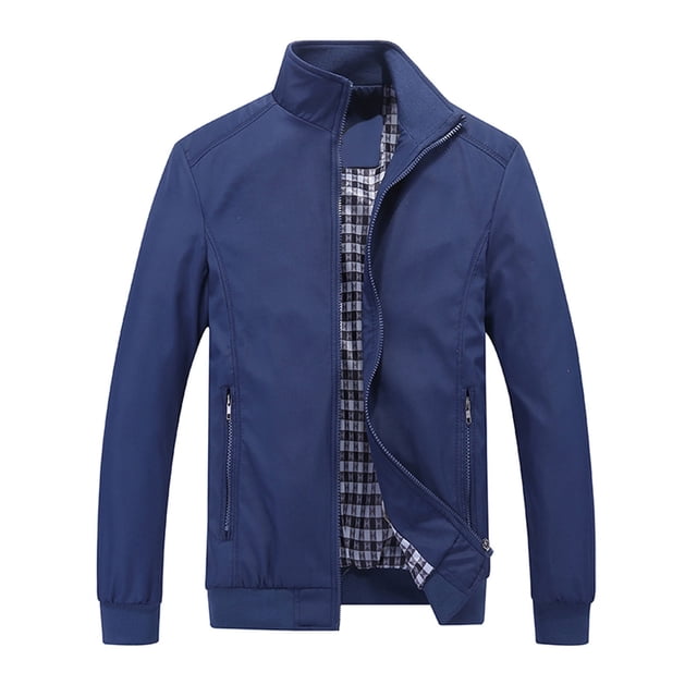 Chaqueta deportiva Augper con cremallera completa para hombre, cuello alto, sudadera informal de manga larga con bolsillo