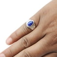 thumbnail image 2 of 925 Sterling Silver Natural Lapis Lazuli Cocktail Ring Women Gift Size 7, 2 of 2