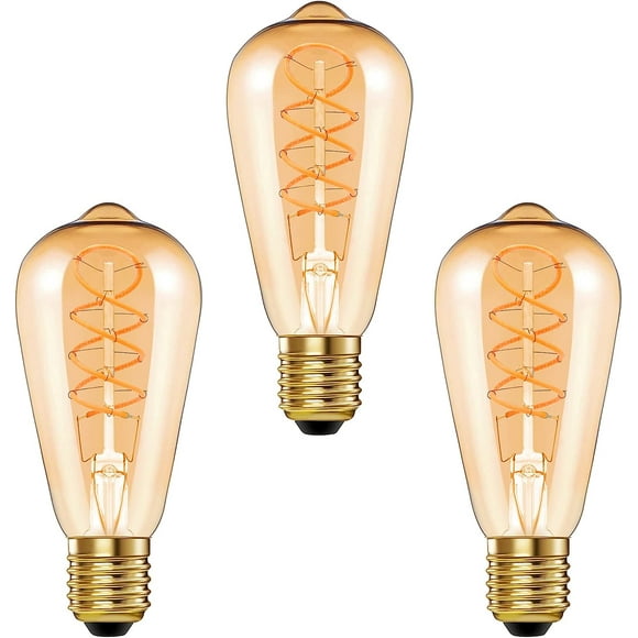 LINLIN 3 Pcs Vintage Edison Light Bulb, 4W Edison Vintage Light Bulb Light Bulbs E27 Decorative Light Bulbs Warm
