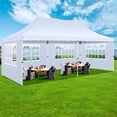 thumbnail image 4 of Hoteel 10'x20' Pop up Canopy Tent with 6 Removable Sidewalls, Instant Outdoor Canopy Shelter with Upgrade Raised Roof and Carry Bag,White, 4 of 11