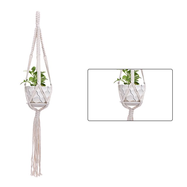 Bearachild Cestas colgantes 100 hechas a mano, soporte para plantas, macramé, colgador de plantas, maceta para colgar en la pared interior, soporte para Jardín y Patio No.25 Bearachild HA001777-25