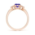 thumbnail image 2 of Angara Natural 1.25 Ct. Tanzanite with Diamond Classic Ring in 14K Rose Gold for Women (Ring Size: 12), 2 of 9