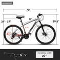 thumbnail image 5 of Raistyw 700C Hybrid Road Bike, 16-Speed Outdoor Mountain Bike with Disc Brakes, Light Weight Aluminum Frame ,Racing Bike for Men Women, L Size ,Black, 5 of 7