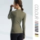 thumbnail image 3 of Ropa de yoga de otoño e invierno para mujer, cuello vertical, cremallera, deportes, secado rápido, ajustado, ropa deportiva de manga larga, chaqueta superior, equipo, ropa de fitness, 3 of 4