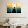 thumbnail image 2 of Elephant Stock Yoga Silhouette Wall Art - Horizontal Multi Panel Canvas - Living Room Wall Decor - Wellness Multi Panel - Teal And Yellow Decor - 38" x 24", 2 of 8