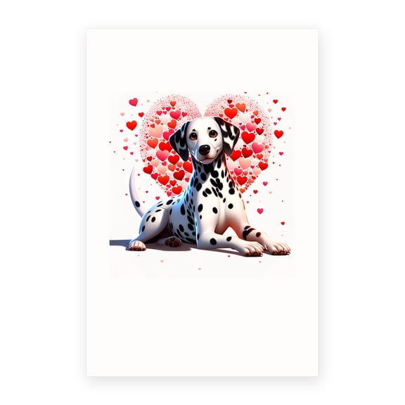 DistinctInk Valentine's Day Greeting Card - Dalmatian - 4x6 Blank Inside with Envelopes - Pack of 10