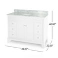 thumbnail image 3 of GDF Studio Neil Contemporary 48" Wood Single Sink Bathroom Vanity W/ Marble Counter Top, 3 of 7