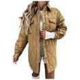 thumbnail image 1 of Chaquetas para mujer, ropa de invierno, abrigo de algodón de cuero con solapa cálida de talla grande, chaqueta con botones de manga larga Odeerbi  ODB-3, 1 of 7