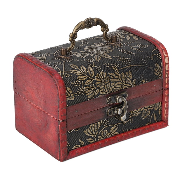 Caja de madera, joyero cuadrado vintage para almacenamiento de joyas, caja de madera vintage hecha a mano por expertos