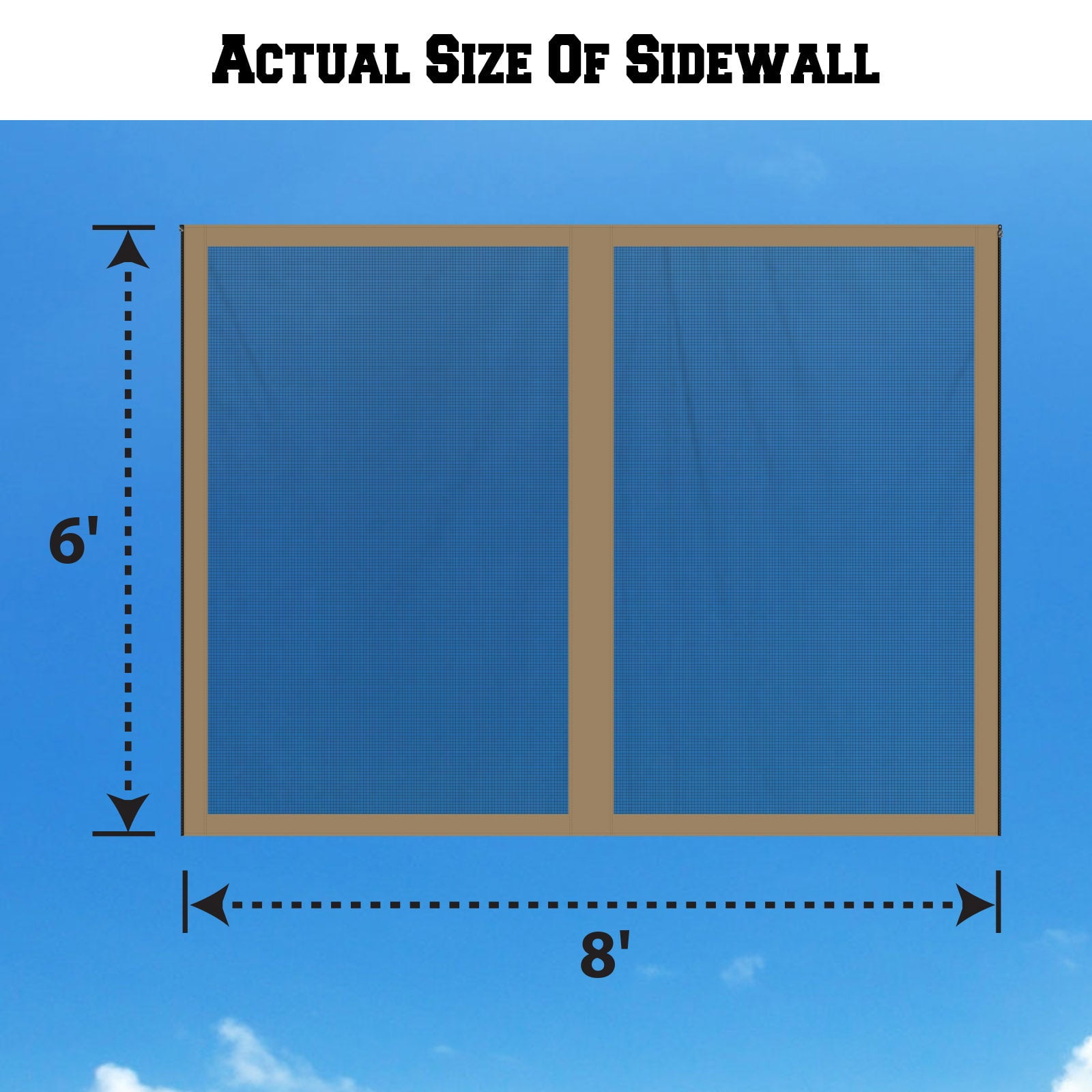 ALUVIERA Canopy Replacement Sidewalls Mosquito Netting Screen Walls for Gazebo Size 8x8 FT, 4 Pack,(8'Wx6'H,Tan)