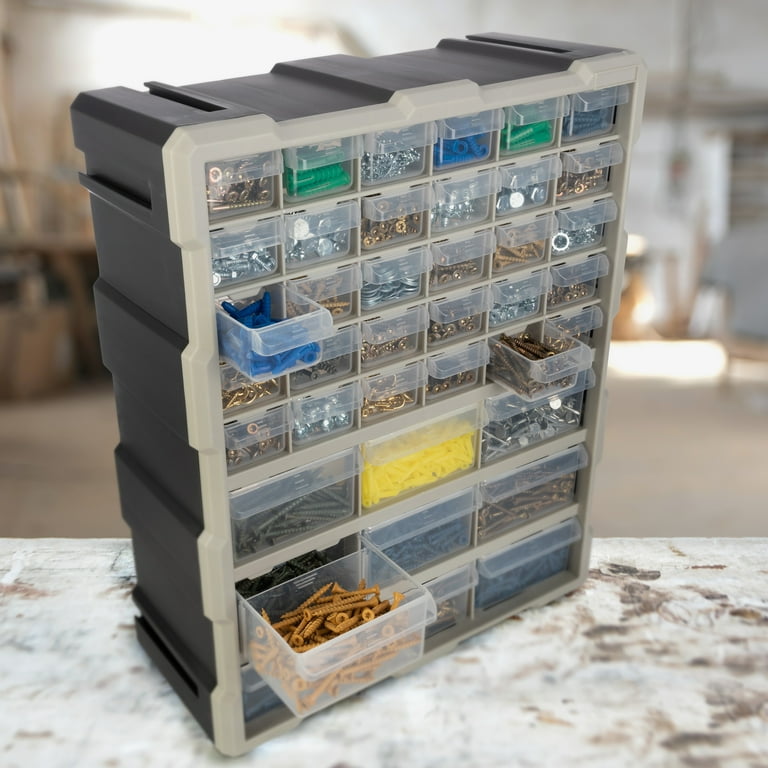 Stalwart 39-Drawer Small Part Organizer - Desktop or Wall