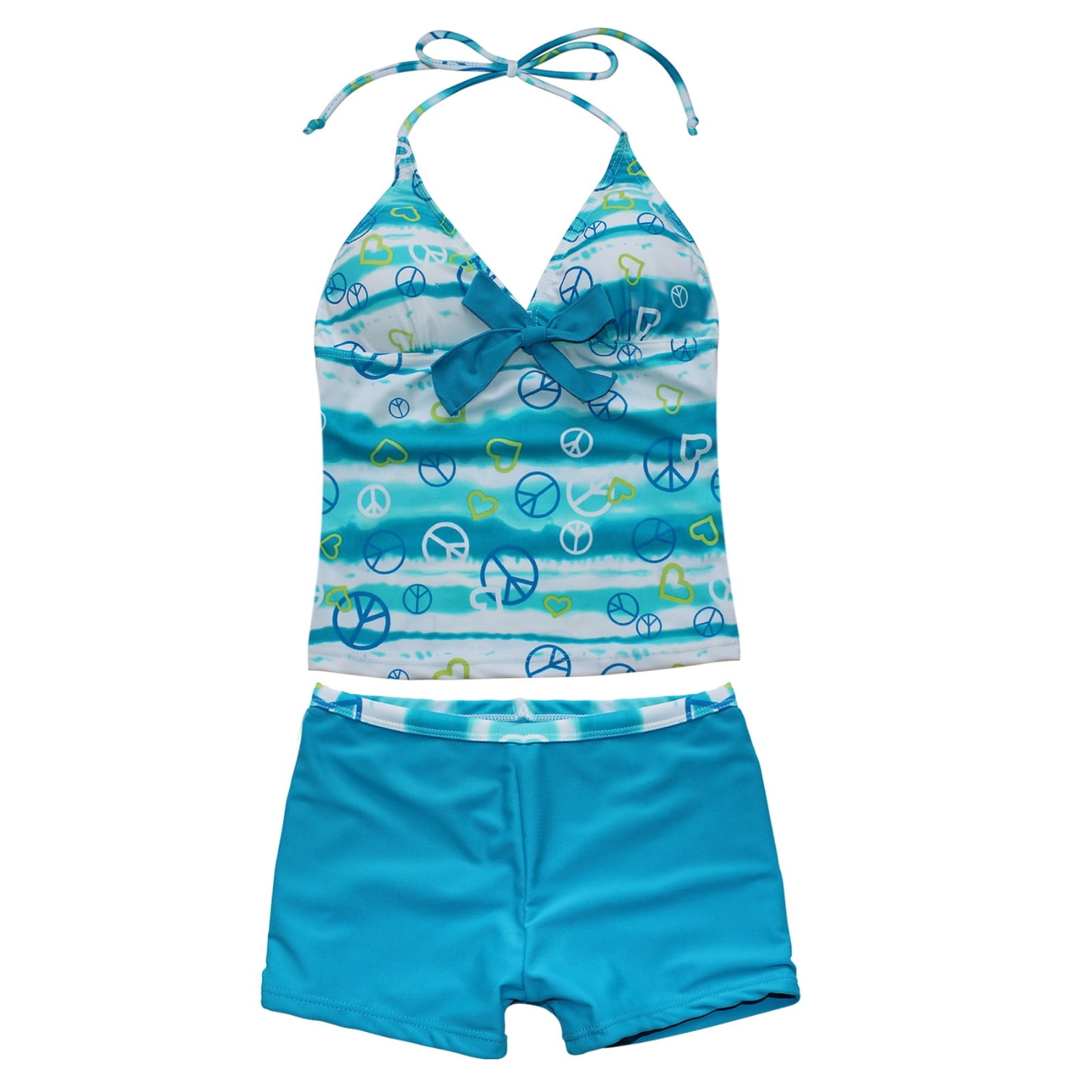 Alvivi Girls Two-Piece Swimsuit Halter Tops and Shorts Set Floral ...