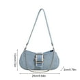 thumbnail image 5 of Trendy Jeans Satchel Handbag Lightweight Underarm Purse Daily Use Practical Shoulder Bag Multipurpose Evening Bags, 5 of 20