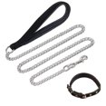 thumbnail image 1 of Chain Link Dog Leash Anti Chew Strong Anti Bite Dog Leash Comfortable Soft Padded Handle for Medium Large Dogs, 1 of 8