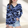 thumbnail image 2 of CLOISE Vintage Tees for Boys Girls Kids V Neck Camouflage Long Sleeve Pullover Casual Vacation Clothes Blue 3T, 2 of 8