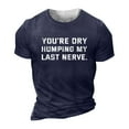 thumbnail image 4 of NAMTYQX Mens Summer Shirts Soft Casual Baggy Oversized Breathable Round Neck Patterned Short Sleeve Lightweight Lounges Tshirts Shirts for Men Navy Size 2XL, 4 of 5