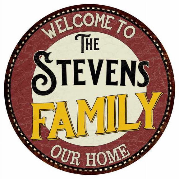 The Stevens Family 14" Round Metal Sign Kitchen Game Room Decor 100140038123