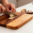 thumbnail image 3 of THLKIF Acacia Wood Cutting Board, Wooden Kitchen Cutting Board for Meat, Cheese, Bread, Vegetables and Fruits, Charcuterie and Cheese Serving Board with Handle, 3 of 8