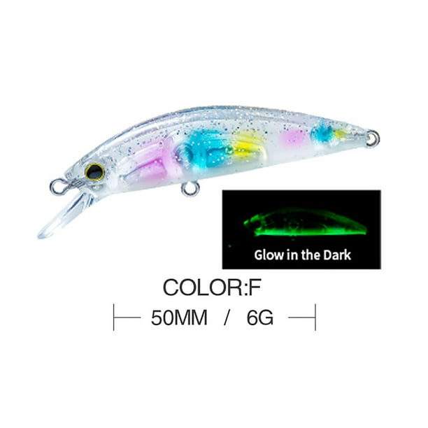 50mm/6g Luminous Fishing Lure Vivid 3d Eyes Hard Bait With Treble