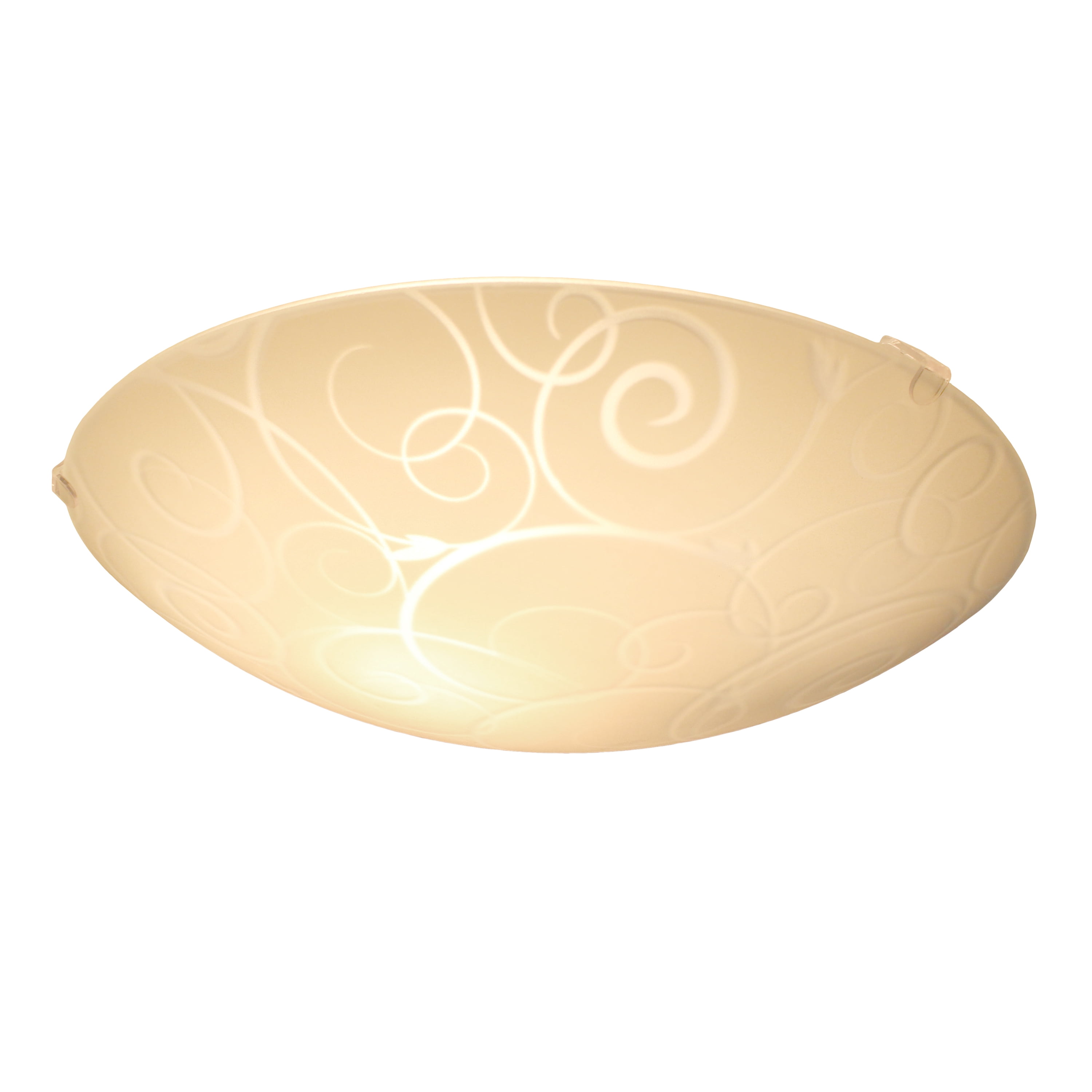 Simple Designs 10" Round Flush Mount Ceiling Light with Scroll Swirl Design, White
