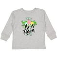 thumbnail image 3 of Inktastic He is Risen Floral Print Cross with Beautiful Flowers Boys or Girls Long Sleeve Toddler T-Shirt, 3 of 5