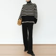thumbnail image 5 of 1pcs striped turtleneck sweater--light bottom with black stripes, 5 of 5