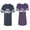 Men Navy / Women Purple, variant on Prince & Princess Unisex Couple Matching Cotton Jersey style T-Shirt Contrasting stripes on sleeves (Men Navy / Women Black) (Men S / Women S)