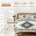 thumbnail image 6 of Aztec Southwestern Duvet Cover Set Twin Size, Ethnic Tribal Style Geometric Teal Grey 4 Piece Soft Microfiber Bedding Set with 1 Duvet Cover, 1 Flat Sheet, 2 Pillowcases, 6 of 9