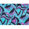 thumbnail image 2 of Zelouf Swirl Print On Charmeuse  , Sewing, DIY, Crafts Fabric by the Yard, Blk/turq/red, 3 Yard, 2 of 2
