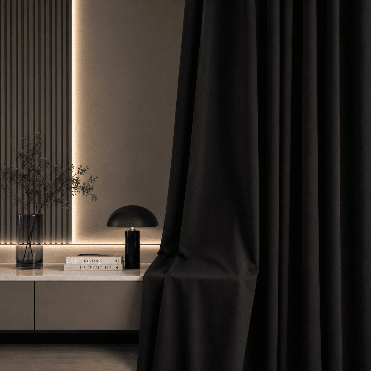 TOPICK Black Blackout Curtains Solid Grommet Drapes for Bedroom Living Room Dining Room 2 Panels W40" x L96" inch