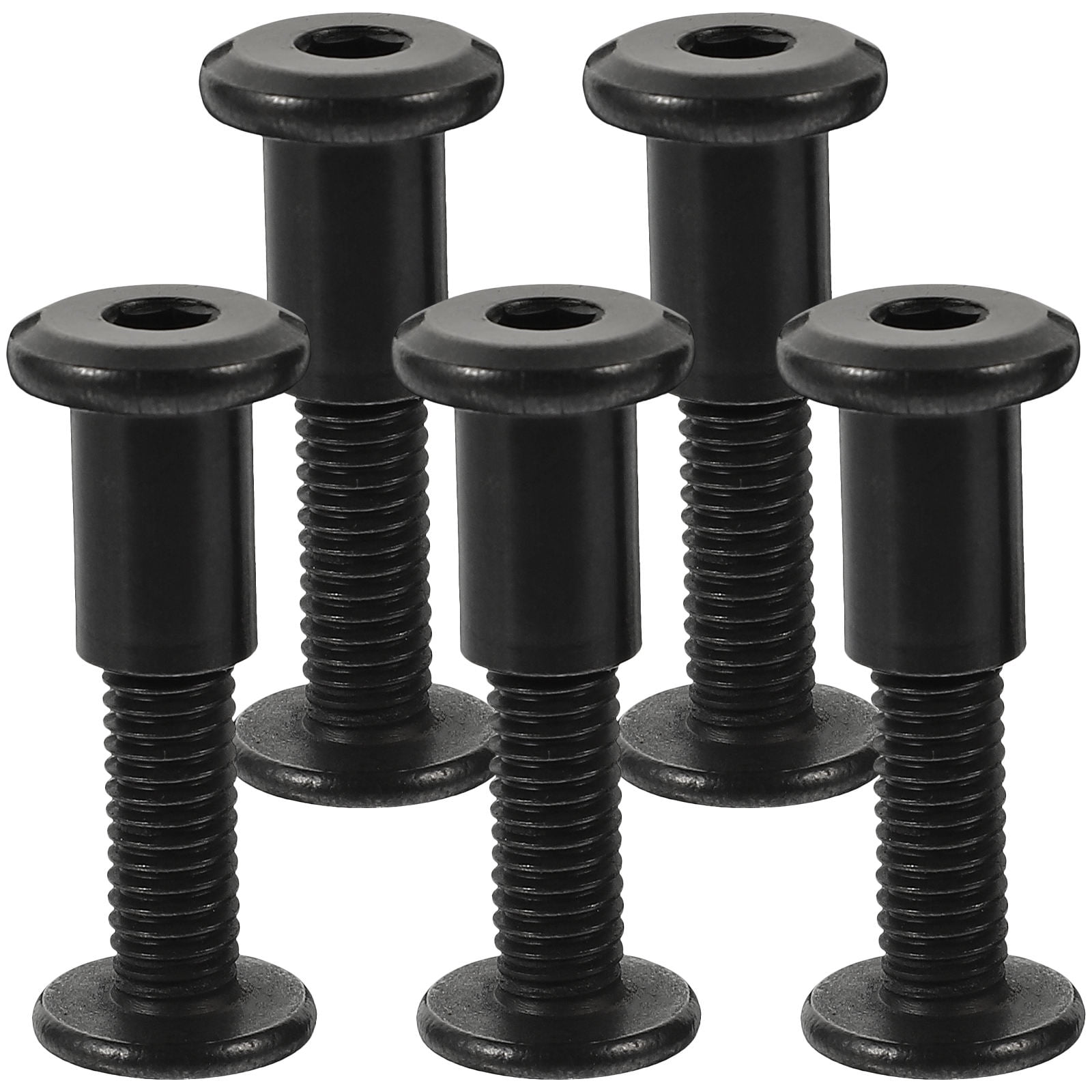 Cabilock 5-Pack Stainless Steel Round Head Binding Screws – Black Finish, Nuts Included, For DIY Crafts & Leatherwork