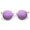 Clear / Purple Mirror, variant on sunglassLA Unisex Retro Translucent Frame Color Mirror Lens Round Horn Rimmed Sunglasses (Clear / Gold Mirror) - 50mm