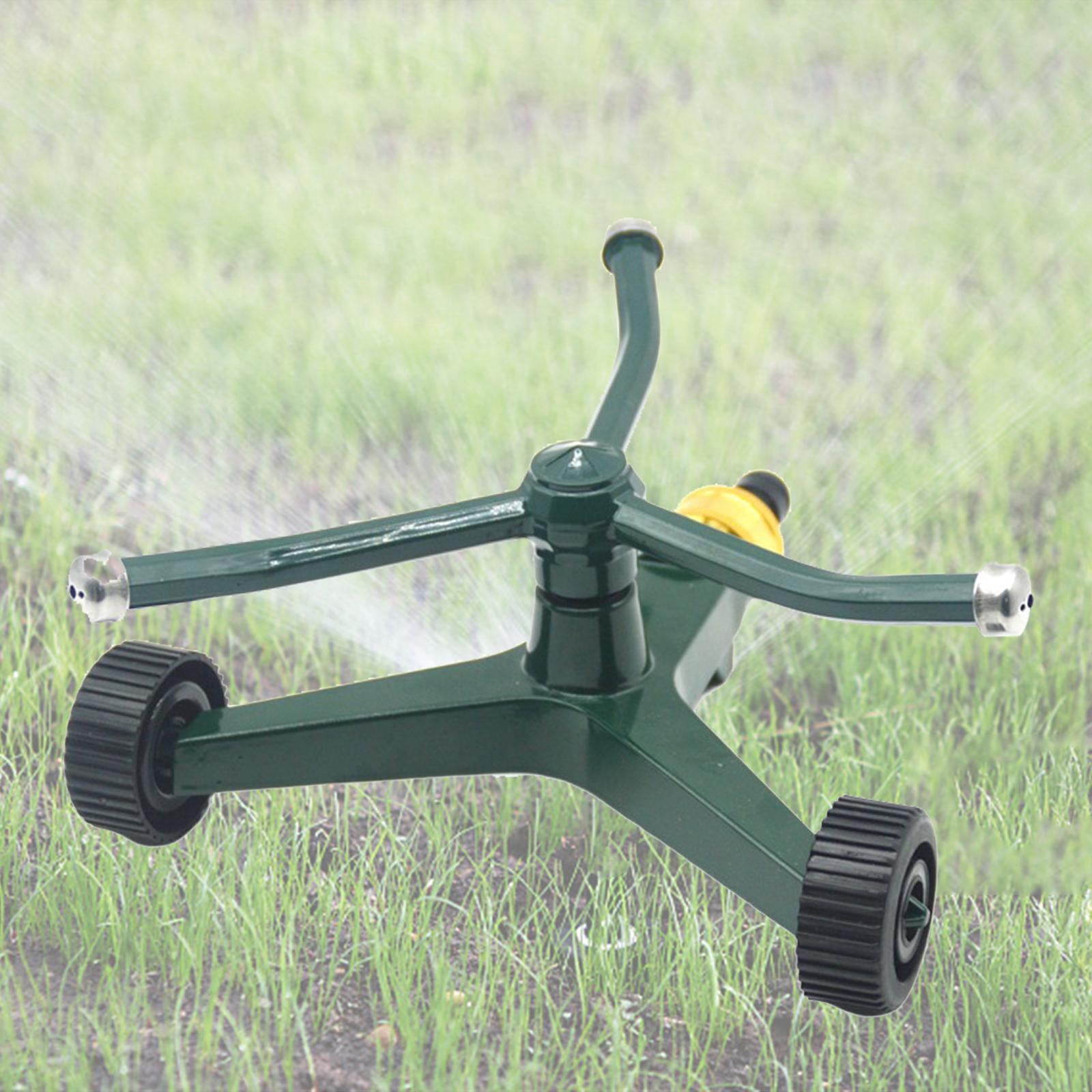 Aymzbd Garden Sprinkler Household with Wheel Base Whirling Sprinkler Lawn Sprinkler for