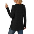 thumbnail image 4 of Women's Fashionable Long-Sleeved Pullover Solid-Color Top, Casual Style Lightweight Comfortable Warm True To Size Fit, Multiple Sizes S To Xxl Suitable For Autumn Winter Spring S Black, 4 of 6