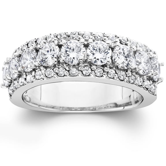 Pompeii 1 1/2ct Diamond Wedding Ring Womens Anniversary Band 14k White Gold (G/H,I1)