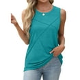 thumbnail image 6 of QIJUNTUO Short Sleeve Shirts for Somen Summer Tank Tops for Women Loose Fit Crew Neck Casual Sleeveless Tops Trendy, 6 of 9