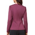 thumbnail image 3 of BLAZER ELEGANTE INSPIRADOR PARA MUJERES SIN COLLAR, CON BOTONES, MANGAS LARGAS Y PEPLUM, COLOR PÚRPURA, 3 of 6